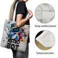 thumbnail image 3 of Astro Bot Bolso de tela con estampado de lienzo para mujer, bolsa de compras reutilizable y estética, con cremallera interior, regalo para mujer,40*45cm., 3 of 6
