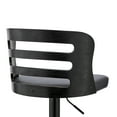thumbnail image 6 of Khalia Adjustable Swivel Gray Faux Leather and Black Wood Bar Stool with Black Base, 6 of 11