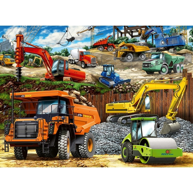 Rompecabezas Ravensburger Construction Vehicles 100 piezas