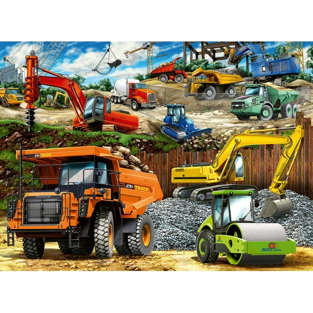 Rompecabezas Ravensburger Construction Vehicles 100 piezas
