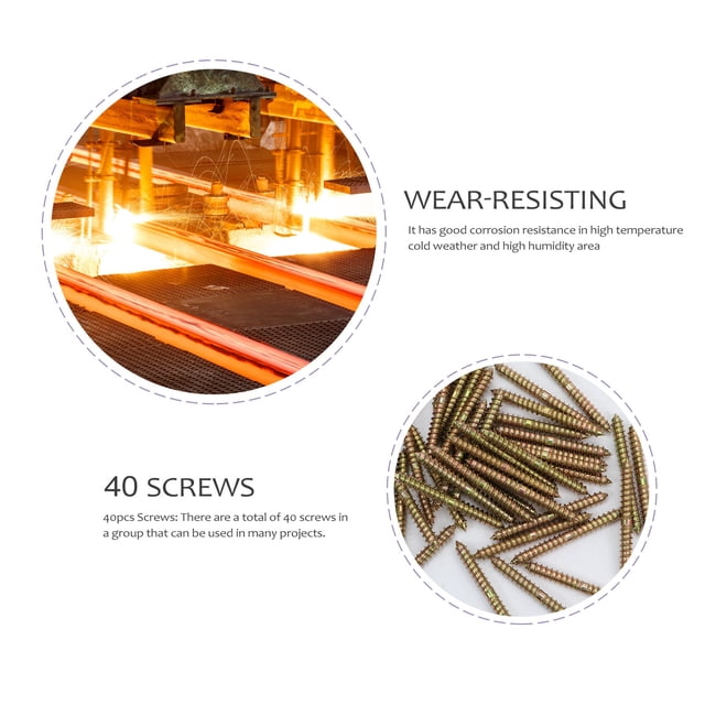 Minkissy 40 Pcs Vis de Montage Double Filetage Acier au Carbone Couleurs Assorties pour Menuisiers