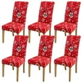 thumbnail image 1 of TOPCHANCES Christmas Chair Back Cover Set of 6, Snowman Slipcovers Kitchen Chair Cap Sets Xmas Decoration for Dinning Room Christmas Banquet Holiday Festival Decor, 1 of 7