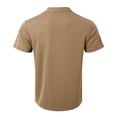 thumbnail image 5 of MIXUE Shirts For Men Summer Color Block Print Round Neck Button Down Short Sleeve Slim Fit Casual Pullover Tops Tshirts Streetwear,Brown,L, 5 of 5