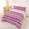 thumbnail image 2 of jejeloiu Romantic Tribal Full Size Comforter Sets For Girls,Bohemian Print Bedding Comforter Set,Purple Pink,Pink Reversible,3 Pieces,1 Comforter and 2 Pillowcases, 2 of 7