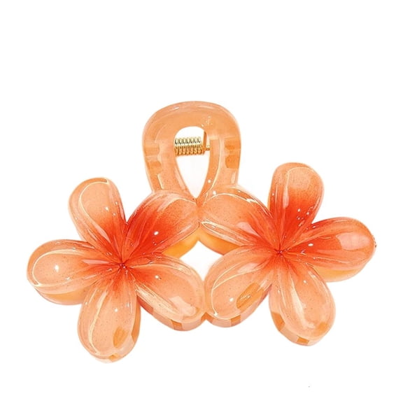 Giaone Plastic Claw Clip Double Flower Styling Accessory For Women And Students
