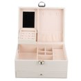 thumbnail image 3 of Jewelry Box Pu Leather Jewelry Box Large Capacity Jewelry Box Jewelry Box For Women Household Jewelry Storage Box Waterproof PU Leather Jewelry Case Double Layer Partition Large, 3 of 8