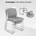 thumbnail image 5 of Ktaxon 4 pcs Stack Chairs Plastic Dining Side Chair Padded Seat Chair with Metal Frame for Home Office Kichen Gray, 5 of 11