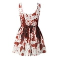 thumbnail image 5 of Halloween pour Femmes Robe Tunique Évasée Imprimée Sans Manches pour Invité de Mariage Fête, 5 of 5