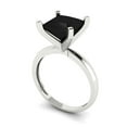 thumbnail image 2 of 3 ctw Solitaire Anniversary Ring for Women | Princess Cut Natural Onyx | Hyperallergenic Solid 18K White Gold, 2 of 5