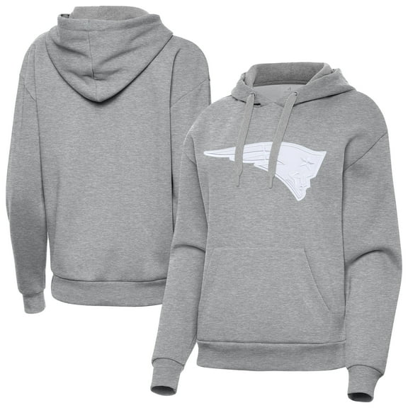 Women's Antigua  Heather Gray New England Patriots Victory Pullover Hoodie