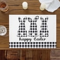 thumbnail image 4 of Happy Easter Bunny Placemats Set of 4,Wipeable Washable Table Mats for Dining Tables, Black White Buffalo Plaid Rabbit Place Mats for Kitchen Event Party Tabletop Decor, 4 of 9