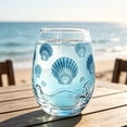 thumbnail image 7 of Nautical Stemless Wine Glass Watercolor Sea Life Design Clear Drinking Tumbler Beach Style Glass Cup for Water Wine Cocktail Ocean Decor, 7 of 7