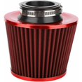 thumbnail image 1 of Filtro de aire para automóvil, kit de filtro de aire con cabeza de hongo de aire de alto flujo de hierro universal de 76 mm (rojo) -, 1 of 5