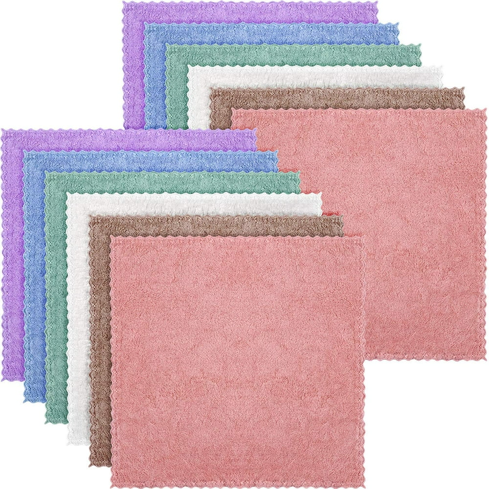 12 Pieces Face Wash Cloth Microfiber Makeup Remover Cloths Reusable Wash Cloth Facial Cleansing 