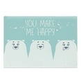 thumbnail image 1 of Sea Animals Cutting Board, Funny and 3 Bears with Different Cheerful Expressions Art, Decorative Tempered Glass Cutting and Serving Board, Large Size, Aqua White, by Ambesonne, 1 of 1