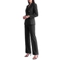thumbnail image 4 of INSPIRE CHIC Women 2 Piece Pant Suits Set Long Sleeve Double Breasted Blazer Pants Medium Black, 4 of 5