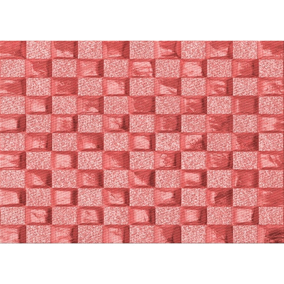 Ahgly Company Machine Washable Indoor Rectangle Transitional Light Coral Pink Area Rugs, 2' x 3'
