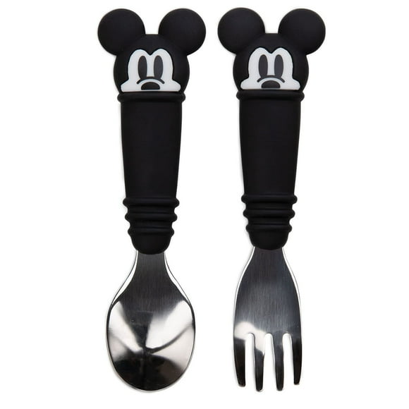 Utensilios para niños pequeños Bumkins Disney de silicona y acero inoxidable