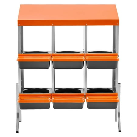 VEVOR Chicken Nesting Boxes 6 Compartments with Support Legs Easy Egg Collection Galvanized Steel and High-Strength Plastic Roll Away Nesting Box VEVOR Chicken Nesting Boxes 6 Compartments with Support Legs Easy Egg Collection Galvanized Steel and High-Strength Plastic Roll Away Nesting Box