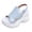 Light Blue, variant on Women's Platform Wedge Sandals Faux Leather Upper Open Toe Breathable Comfort Non Slip Cushioned Thick Heel for Daily Work(Light Blue,Size 6)