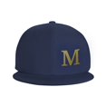 thumbnail image 2 of ZICANCN Alphabet M Pattern Baseball Caps, Trucker Hats for Men And Women, Adjustable Breathable Flat Caps, Navy Blue, 2 of 8