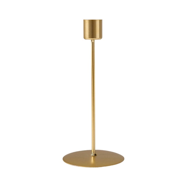 simhoa Candle Holder for Pillar Candles Candle Stand Iron Stable Base Table Centerpiece Gold L
