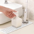 thumbnail image 6 of Kitchen Mat,Drain Pad,Long Strip Silicone Mat With Raised Grooves,Anti Slip Heat Resistant Tray For Countertop And Bar Use(White), 6 of 7