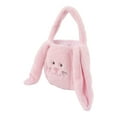 thumbnail image 2 of Cesta de Pascua para niños, bolsa de peluche de conejo de Pascua, bonita bolsa de dibujos animados, cesta de conejo de orejas largas, color rosa, 2 of 14