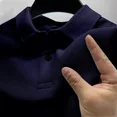 thumbnail image 3 of Camiseta de manga corta con solapa de verano para oficina, estilo clásico, estilo polo, para hombre, para negocios, ocio, transpirable, 3 of 5