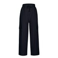 thumbnail image 5 of Kmdttou Cargo Pants Summer Workwear Pants Thin High Waisted Drying Sun Protection Ice Silk Casual Straight Leg Wide Leg Pants Pocket Long Pants, 5 of 6