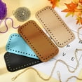 thumbnail image 2 of 6pcs Crochet Bag Bottom Kit 4 Colors Oval Bag Bottom Base 18x8cm PU Leather Base Shaper Cushion Pad with 120cm Golden/Platinum Bag Chain Strap, 2 of 5