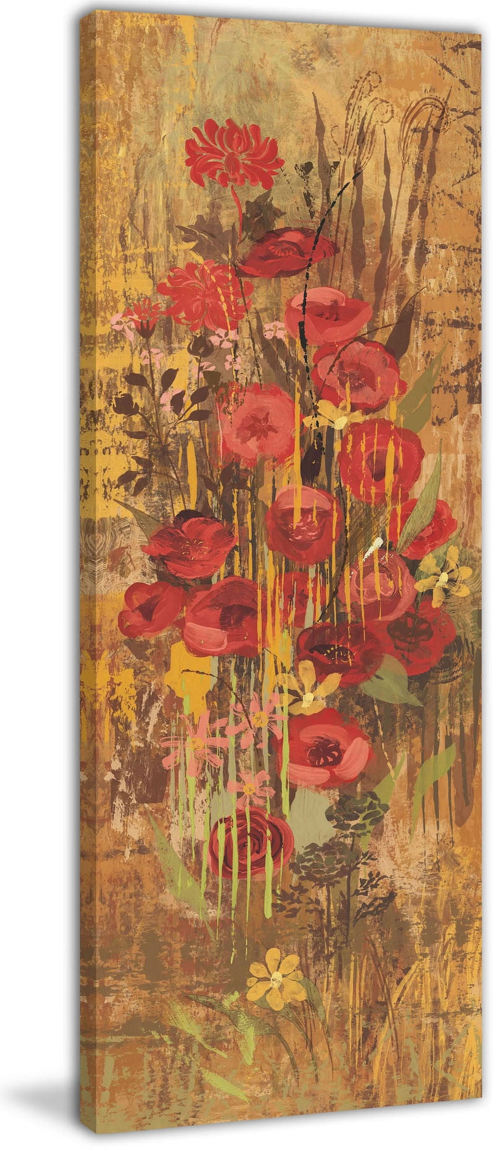 Marmont Hill "Floral Frenzy Red IV" Painting Print on Canvas