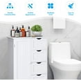 thumbnail image 5 of CZMJY Bathroom Floor Cabinet, Freestanding Storage Organizer with 4 Drawers & Single Door, Adjustable Shelf, Multipurpose Bathroom Cabinet for Home Office, 22 x 12 x 32 Inch (White), 5 of 9