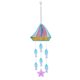 thumbnail image 2 of Adorno de campana de viento de vitral | Decoración colgante multicolor | Detalles de hierro forjado y cristal, totalmente ensamblado para el hogar y el jardín | 19,8 x 18,8 x 5,3 cm | 390 g, 2 of 6