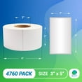 thumbnail image 2 of Thermal Transfer Shipping Labels, Nonperforated Self-Adhesive Rolls, 4760 Count, 3 x 5 in, 2 of 6
