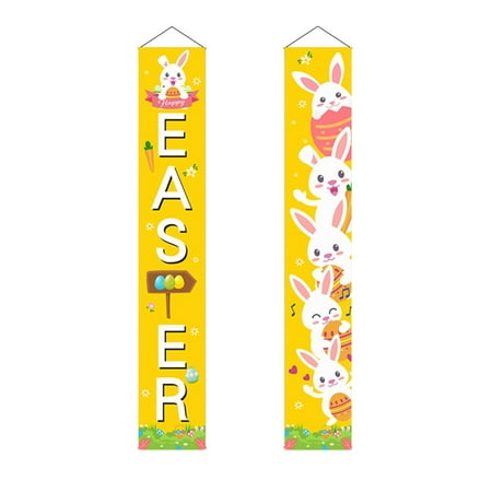 

TOYFUNNY Bright Color Children Loved Garden Hanging Happy Easter Banner 12 X 72 Inches Light Decorations For Living Room On Ceiling Mini Hats Lighted Hanging Christmas Decorations Garland