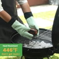 thumbnail image 3 of Guantes para asar GEEKHOM, resistentes al calor, para horno, color verde menta, 3 of 7