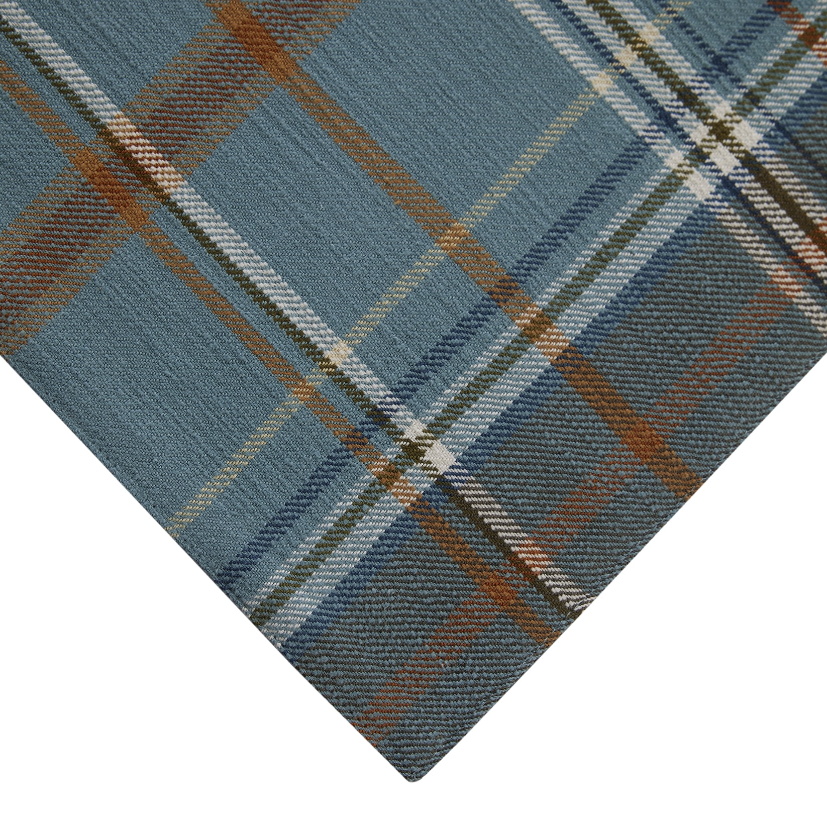 Harvest Plaid 13" x 72" Table Runner - 100% Cotton, Blue