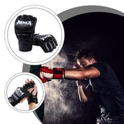 Half-Finger Boxing Gloves with Adjustable Wrist Support for MMA Training