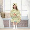thumbnail image 7 of FORMRS Wearable Blanket Hoodie with Sleeves for Kids Cozy Flannel Sweatshirt, Colorful Flower, 7 of 7