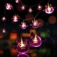thumbnail image 2 of Halloween String Lights 2Pcs 9.8ft 20 LED Skeleton Pumpkin Ghost Bat Hanging Fairy String Lights for Window Courtyard, 2 of 9