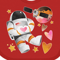 thumbnail image 4 of Inktastic Astronaut Valentine Outer Space Hearts Boys or Girls Baby Bib, 4 of 4