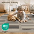 thumbnail image 4 of ODIKA 3'x5' Gray Beige Modern Geometric Striped Washable Area Rug Contemporary Block Motif with Diagonal for Hallway, Laundry Room, Non-Slip, Flatweave, Easy Care, 4 of 6