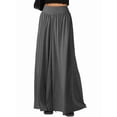 thumbnail image 3 of Pantalones Palazzo Holgados de Cintura Alta Elástica para Mujer, Informales, con Bolsillos, Holgados y Largos de Otoño Gris Oscuro M, 3 of 8