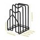 thumbnail image 5 of Estante para tablas de cortar para espacios pequeños, soporte para almacenar utensilios de cocina, organizador de tapas de ollas y sartenes de acero inoxidable para encimera de cocina (negro, diseño, 5 of 5