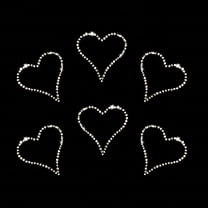 Set of 6 Small Clear Heart Iron-on Rhinestone Transfers by JCS Rhinestones