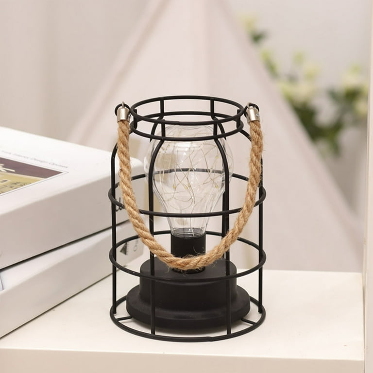 UBright 2 Pack Battery Operated Lights Rechargeable Outdoor Table Lamp  Metal Cage with 4 Lighting Mode Outdoor Lantern Cordless Lamp Indoor  Outdoor