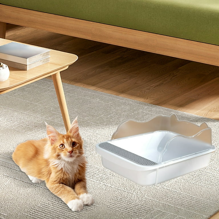Open Top Cat Litter Box Kitty Litter Pan Cat Toilet Easy Clean Low Entry for Cats Portable Cats Litter Pan for Indoor Cats Large Size Walmart