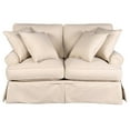 thumbnail image 4 of Horizon 2PC Slipcovered Sofa Loveseat Set in Tan Washable Performance Fabric, 4 of 8