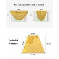thumbnail image 5 of Yellow Golden Floral Sheer Waterfall Valance Curtains for Window, Spring Summer Shiny Flowers Rod Pocket Sheer Topper Swag Curtains for Living Room, Kitchen 38.5"W x 47.2"L, 1 Panel, 5 of 7